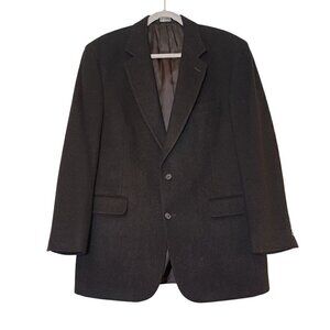 Jos. A. Bank 100% Camel Hair Black Blazer Executive Vibes Classic Goth Size 42 R